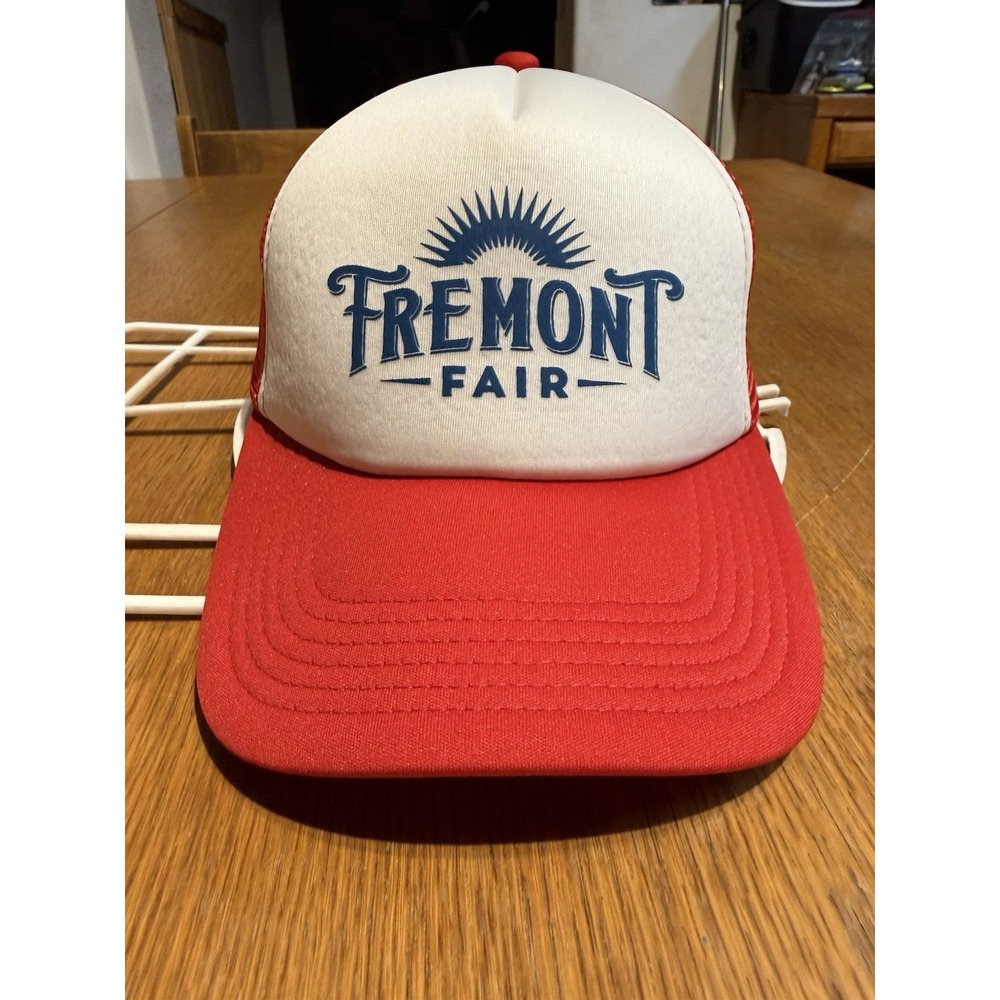 Fremont Fair Trucker Hat Red White Mesh Snapback Festival Cap OSFM